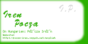 iren pocza business card